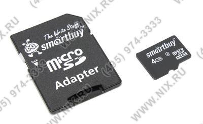 SmartBuy SB4GBSDCL4-01 microSDHC 4Gb Class4 + microSD--SD Adapter