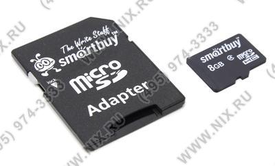 SmartBuy SB8GBSDCL4-01 microSDHC 8Gb Class4 + microSD--SD Adapter