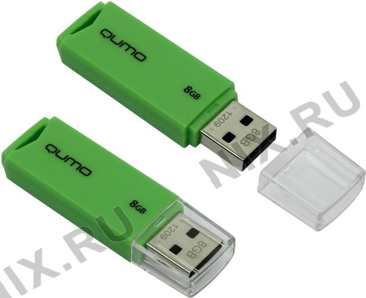 Qumo Tropic QM8GUD-TRP-Green USB2.0 Flash Drive 8Gb (RTL)