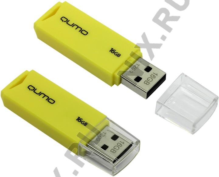 Qumo Tropic QM16GUD-TRP-Yellow USB2.0 Flash Drive 16Gb (RTL)