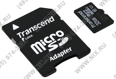 Transcend TS32GUSDU1 microSDHC 32Gb UHS-I Class10 + microSD--SD Adapter