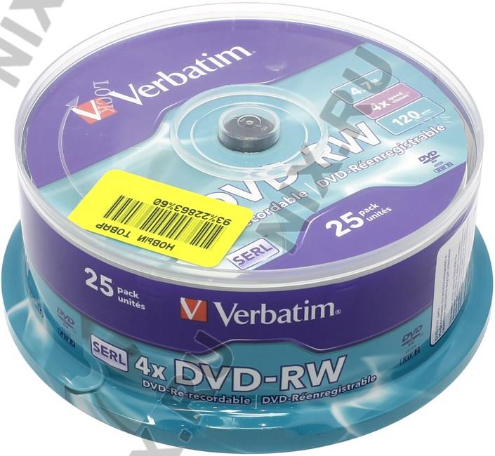 DVD-RW Disc Verbatim 4.7Gb 4x . 25    43639