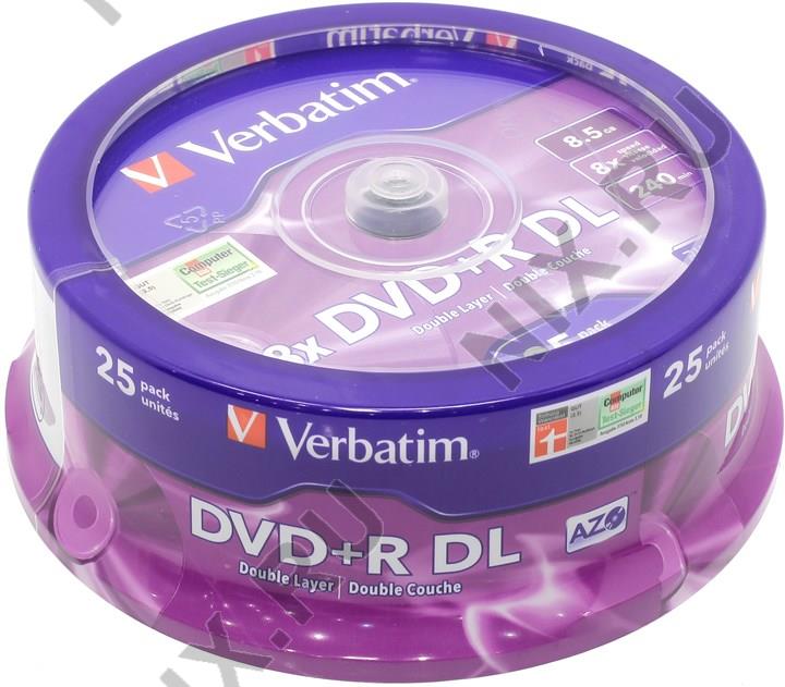 DVD+R Disc Verbatim 8.5Gb 8x . 25  Double Layer,   43757