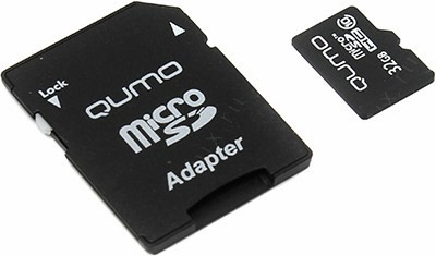 Qumo QM32GMICSDHC10 microSDHC 32Gb Class10 + microSD--SD Adapter