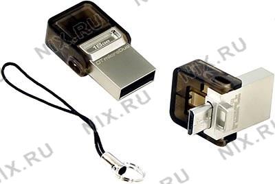 Kingston DTDUO/16GB DataTraveler microDuo USB2.0/USB micro-B OTG Flash Drive 16Gb (RTL)