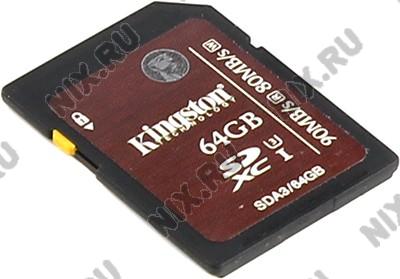 Kingston SDA3/64GB SDXC Memory Card 64Gb UHS-I U3