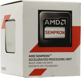 CPU AMD SEMPRON 3850 BOX (SD3850J) 1.3 GHz/4core/SVGA RADEON R3/ 2 Mb/25W Socket AM1