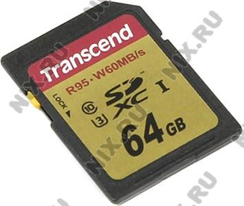Transcend TS64GSDU3 SDXC Memory Card 64Gb UHS-I U3