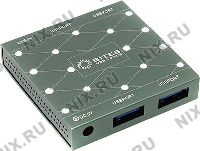 5bites HB34-302PGY 4-port USB3.0 Hub + ..