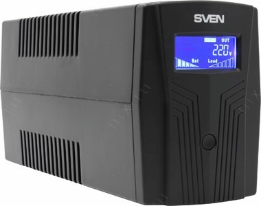 UPS 650VA SVEN Pro 650 Black LCD, USB,  RJ45