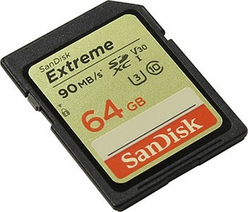 SanDisk Extreme SDSDXVE-064G-GNCIN SDXC Memory Card 64Gb UHS-I U3