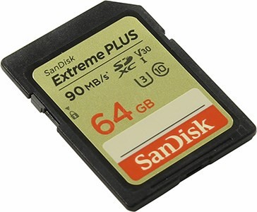 SanDisk Extreme Plus SDSDXWF-064G-GNCIN SDXC Memory Card 64Gb UHS-I U3