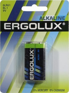Ergolux 6LR61 BL-1 9V,  (alkaline),  