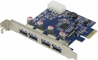 Orient NC-3U4PE (OEM) PCI-Ex1, USB3.0, 4 port-ext