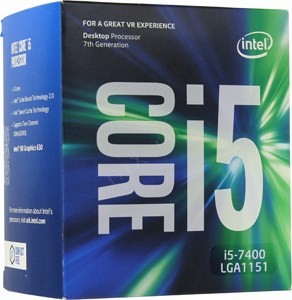 CPU Intel Core i5-7400 BOX 3 GHz/4core/SVGA HD Graphics 630/1+6Mb/65W/8 GT/s LGA1151