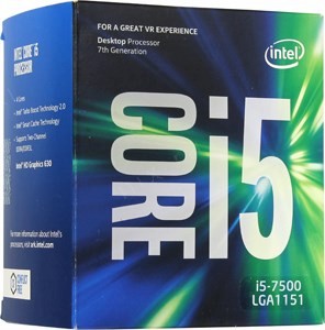 CPU Intel Core i5-7500 BOX 3.4 GHz/4core/SVGA HD Graphics 630/1+6Mb/65W/8 GT/s LGA1151