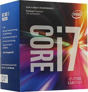 CPU Intel Core i7-7700 BOX 3.6 GHz/4core/SVGA HD Graphics 630/1+8Mb/65W/8 GT/s LGA1151