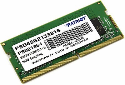 Patriot PSD48G213381S DDR4 SODIMM 8Gb PC4-17000 CL15 (for NoteBook)