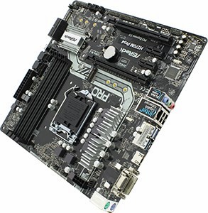 ASRock H270M PRO4 (RTL) LGA1151 H270 2*PCI-E Dsub+DVI+HDMI GbLAN SATA MicroATX 4*DDR4