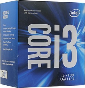 CPU Intel Core i3-7100 BOX 3.9 GHz/2core/SVGA HD Graphics 630/0.5+ 3Mb/51W/8 GT/s LGA1151