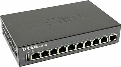 D-Link DSR-250 /A4A   (8UTP 1000Mbps, 1WAN, RS-232, USB)