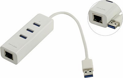 TP-LINK UE330 USB3.0 to Gigabit Ethernet Adapter (1000Mbps) + 3-Port USB3.0 Hub