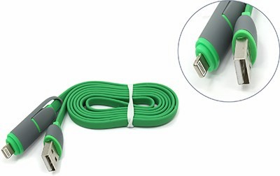 Defender 87489  USB 2.0 AM--micro-B+Lightning 1, Green