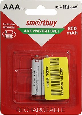  Smartbuy SBBR-3A02BL800 (1.2V, 800mAh) NiMh, Size 