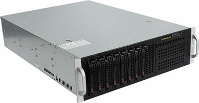 SuperMicro 3U 6038R-TXR (LGA2011-3, C612, SVGA, SATA RAID, 8xHS SAS/SATA, 2*GbLAN, 16DDR4 980W HS)