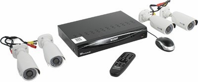 KGUARD HD881-4WA813F (DVR 8 Video In/12 IP-cam,AHD,240FPS,1xSATA,LAN,USB2.0,RS-485,VGA,HDMI + 4 cam F=3.6,28LED)