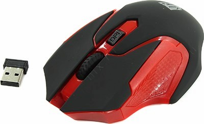 Jet.A Comfort Wireless Optical Mouse OM-U57G Black&Red (RTL) USB4btn+Roll, 