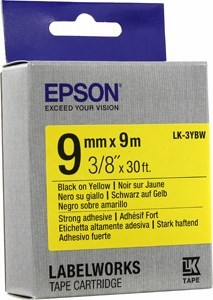   EPSON C53S653005 LK-3YBW (9 x 9, Black on Yellow)