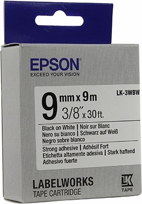   EPSON C53S653007 LK-3WBW (9 x 9, Black on White)