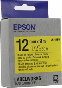   EPSON C53S654014 LK-4YBW (12 x 9, Black on Yellow)