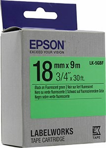   EPSON C53S655005 LK-5GBF (18 x 9, Black on Green)