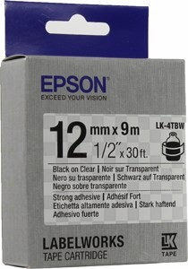   EPSON C53S654015 LK-4TBW (12 x 9, Black on Clear)