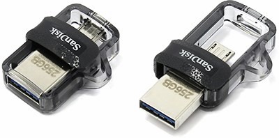 SanDisk Ultra Dual Drive m3.0 SDDD3-256G-G46 USB3.0/USB micro-B OTG Flash Drive 256Gb (RTL
