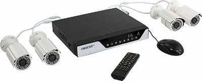 Orient HVR+4AHD 1080p (HVR 4Video In/4IP-cam,AHD,100FPS,1xSATA,LAN,USB2.0,RS-485,VGA,HDMI + 4 cam F=3.6,36LED)