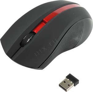 OKLICK Wireless Optical Mouse 615MW Black&Red 1000dpi (RTL)USB 3btn+Roll 412861