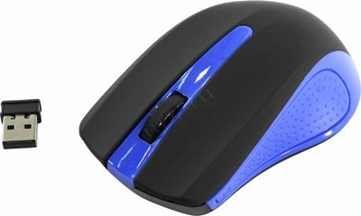 OKLICK Wireless Optical Mouse 485MW+ Black&Blue (RTL) USB 3btn+Roll 384105