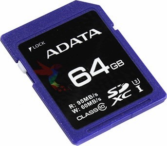 ADATA Premier Pro ASDX64GUI3CL10-R SDXC Memory Card 64Gb UHS-I U3 Class10