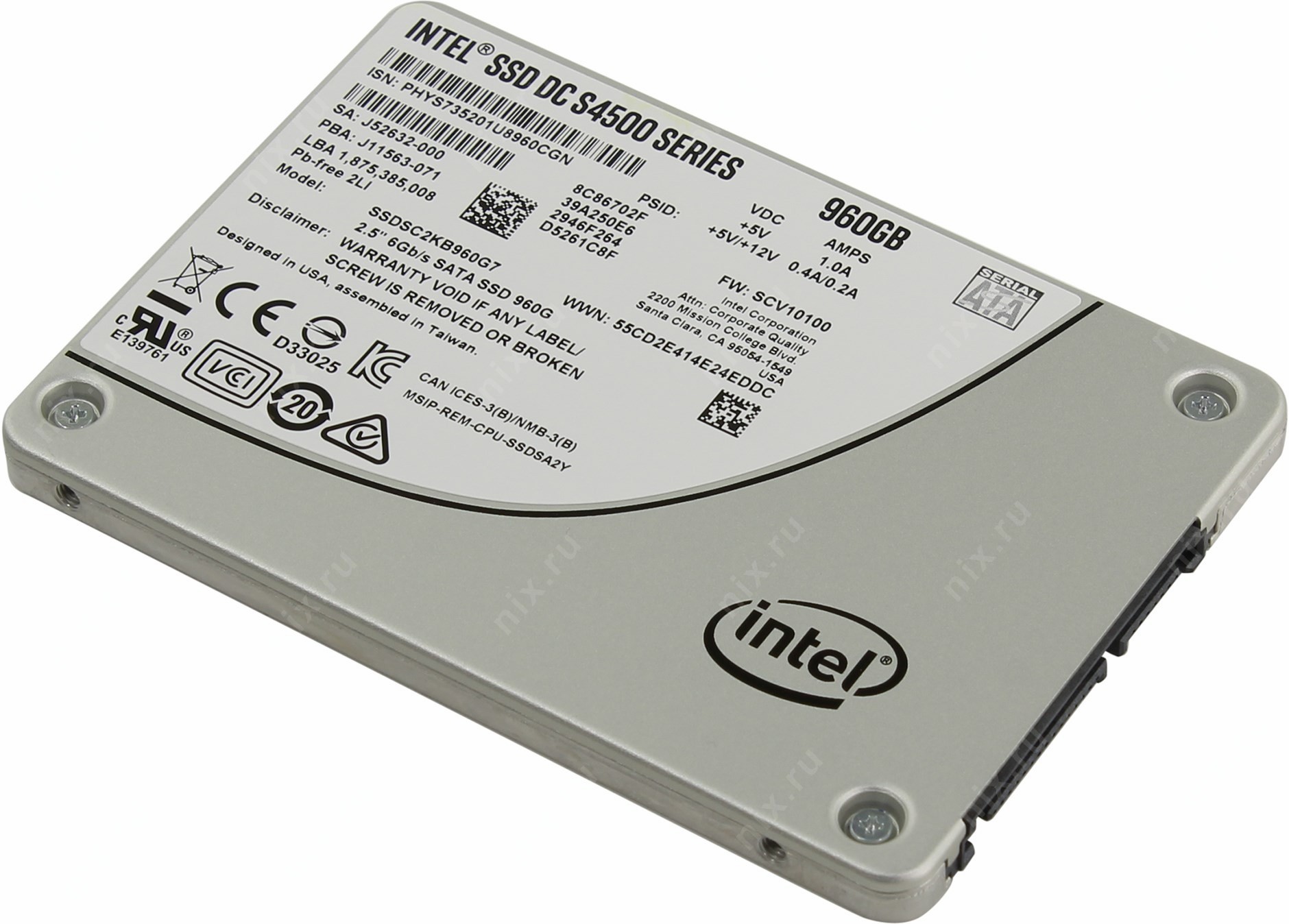 SSD 960 Gb SATA 6Gb/s Intel DC S4500 Series SSDSC2KB960G701 2.5