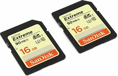SanDisk Extreme SDSDXNE-016G-GNCI2 SDHC Memory Card 2x16Gb UHS-I U3