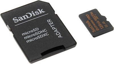 SanDisk Extreme Pro SDSQXCG-128G-GN6MA microSDXC Memory Card 128Gb UHS-I U3 Class10 + microSD-- SD Adapter
