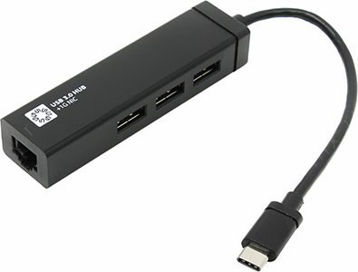 5bites UA3C-45-05BK  USB- 3.0 -- UTP 10/100/1000Mbps+ 3-port USB3.0 Hub