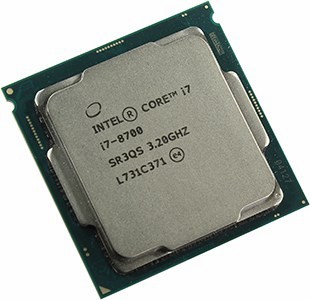 CPU Intel Core i7-8700 3.2 GHz/6core/SVGA UHD Graphics 630/1.5+12Mb/65W/8 GT/s LGA1151
