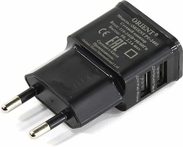 Orient PU-2402 Black   USB (. AC110-240V,.5V, 2*USB 2.1A)
