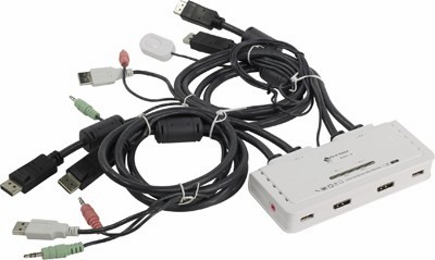 Multico EW-K13022DP2-port Dual Monitor USB KVM Switch (USB+USB+DP+Audio, ,  )