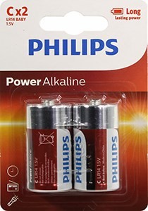 PHILIPS Power Alkaline LR14P2B/10 Size