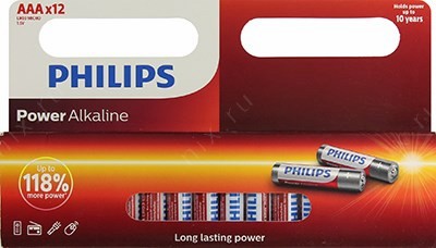 PHILIPS Power Alkaline LR03P12W/10 Size
